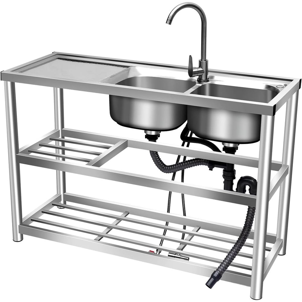 Commercial Kitchen Double Sink - 2 Commercial Kitchen Utility Sink +