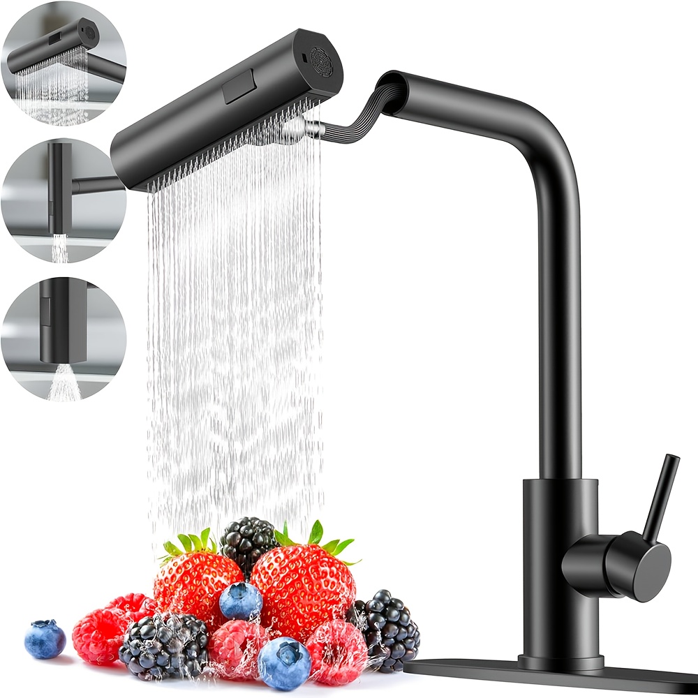 Commercial Kitchen Utensils - 1 PC Black Kitchen Faucet With