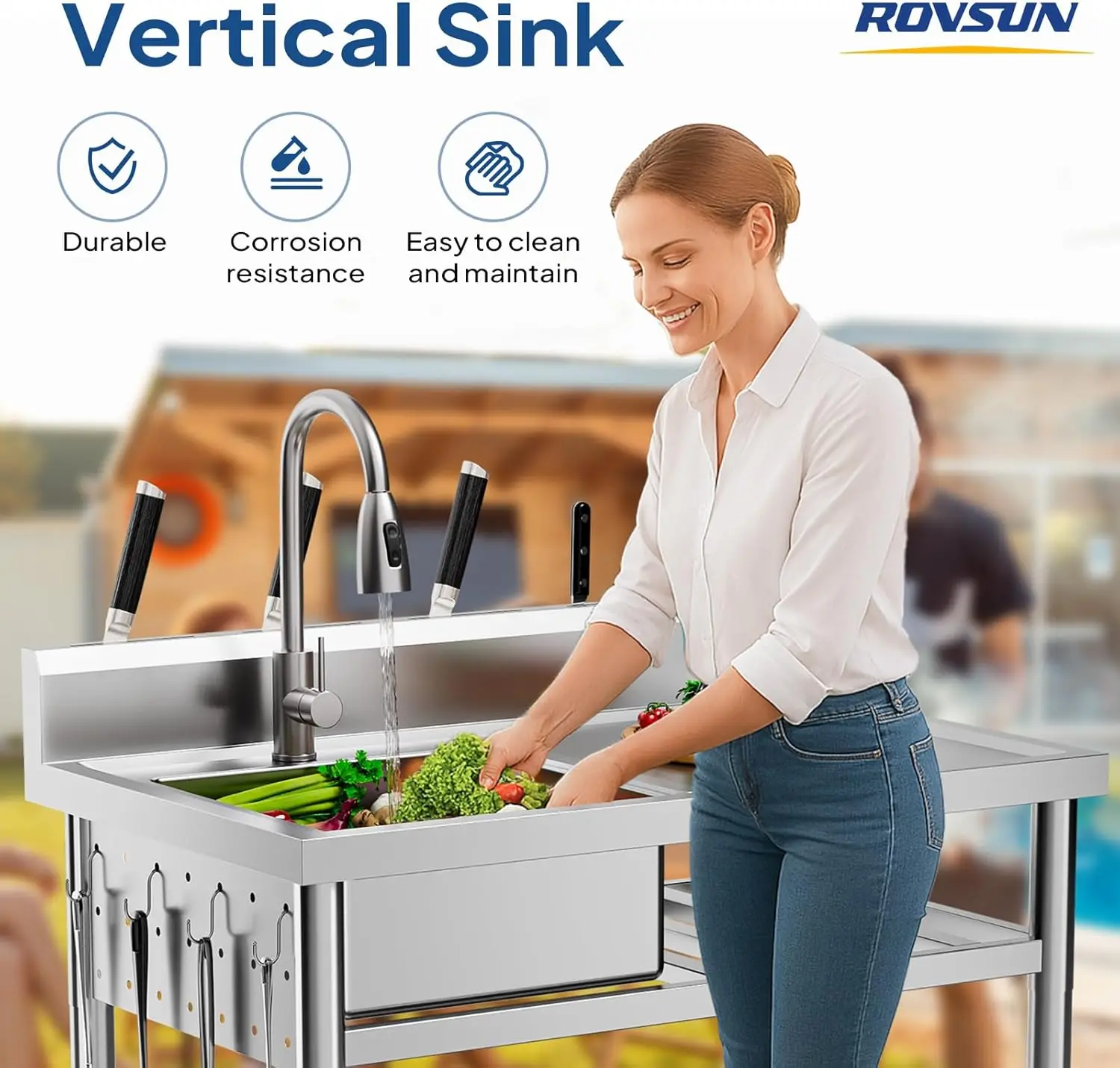 Stainless Steel Utility Sink,  - Commercial Kitchen Double Sink 评论和价格