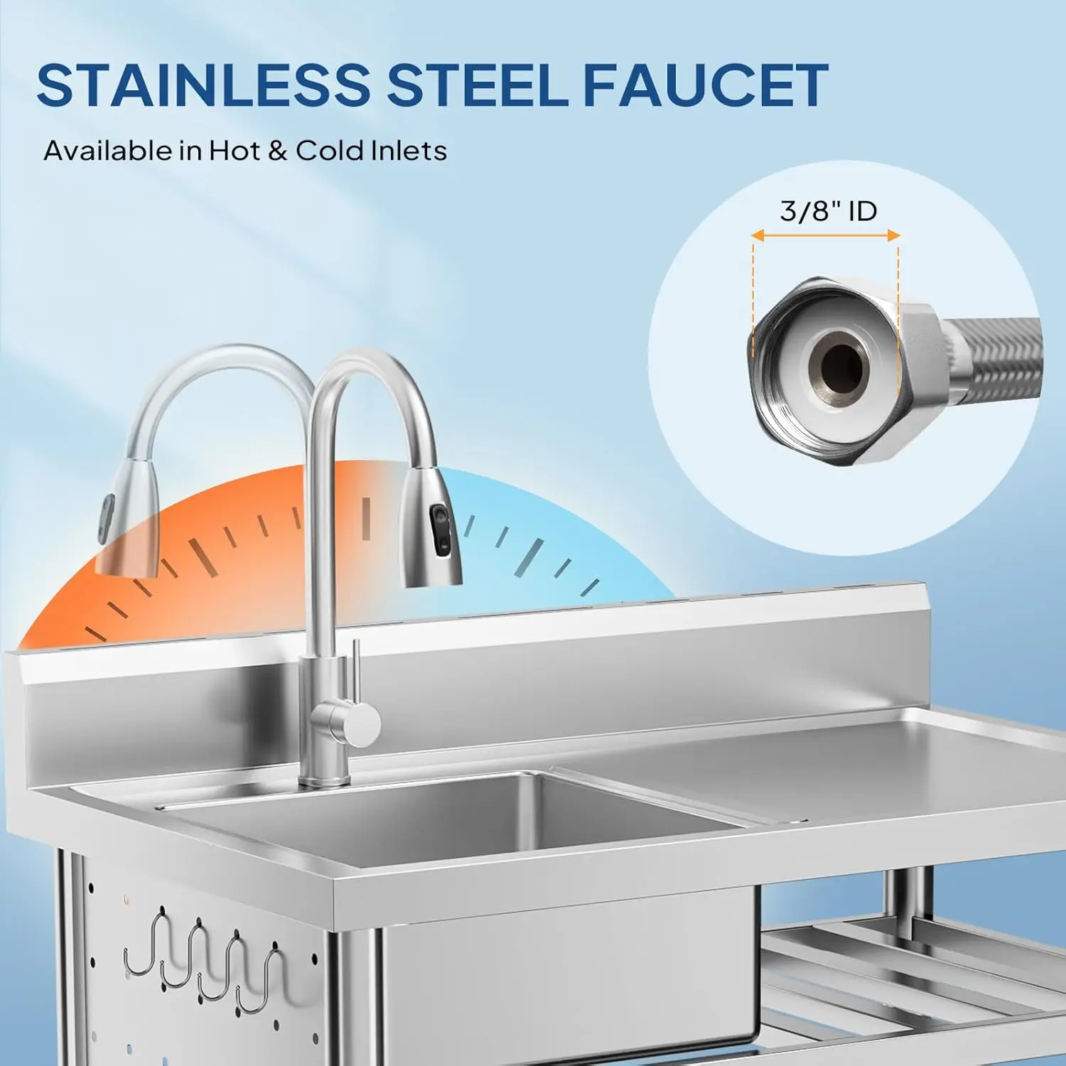 Stainless Steel Utility Sink,  - Commercial Kitchen Double Sink 评论和价格