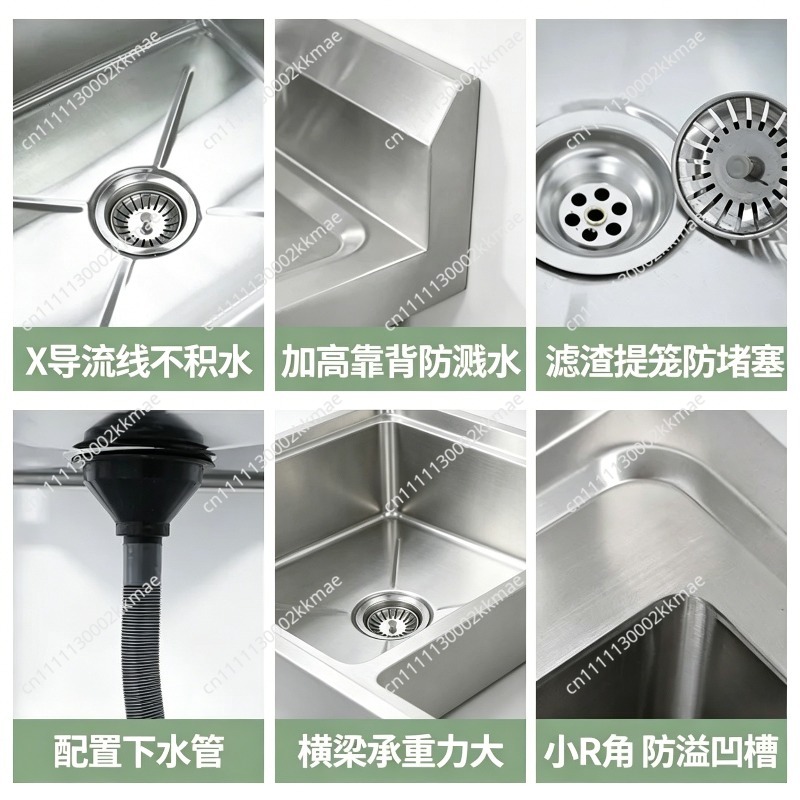 Commercial 304 Stainless Steel - Commercial Kitchen Double Sink 评论和价格