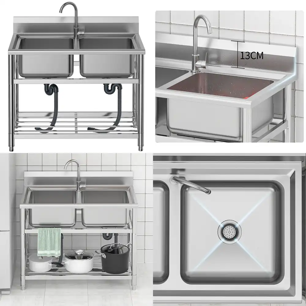 2026-stainless steel pool kitc - Commercial Kitchen Double Sink 评论和价格