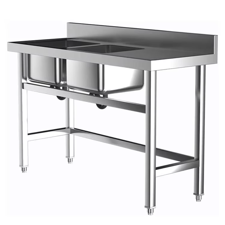 Commercial Hotel Kitchen Equip - Commercial Kitchen Double Sink 评论和价格