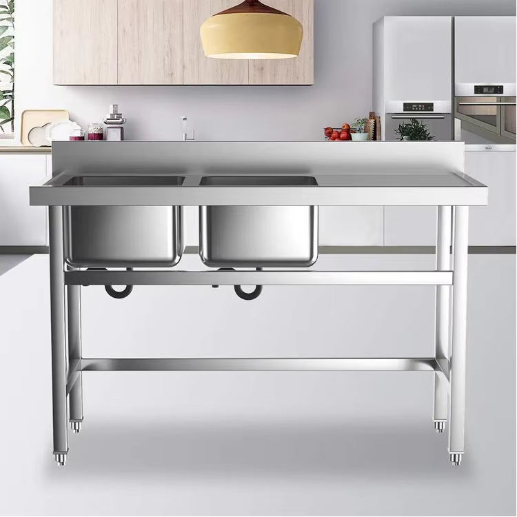 Commercial Hotel Kitchen Equip - Commercial Kitchen Double Sink 评论和价格