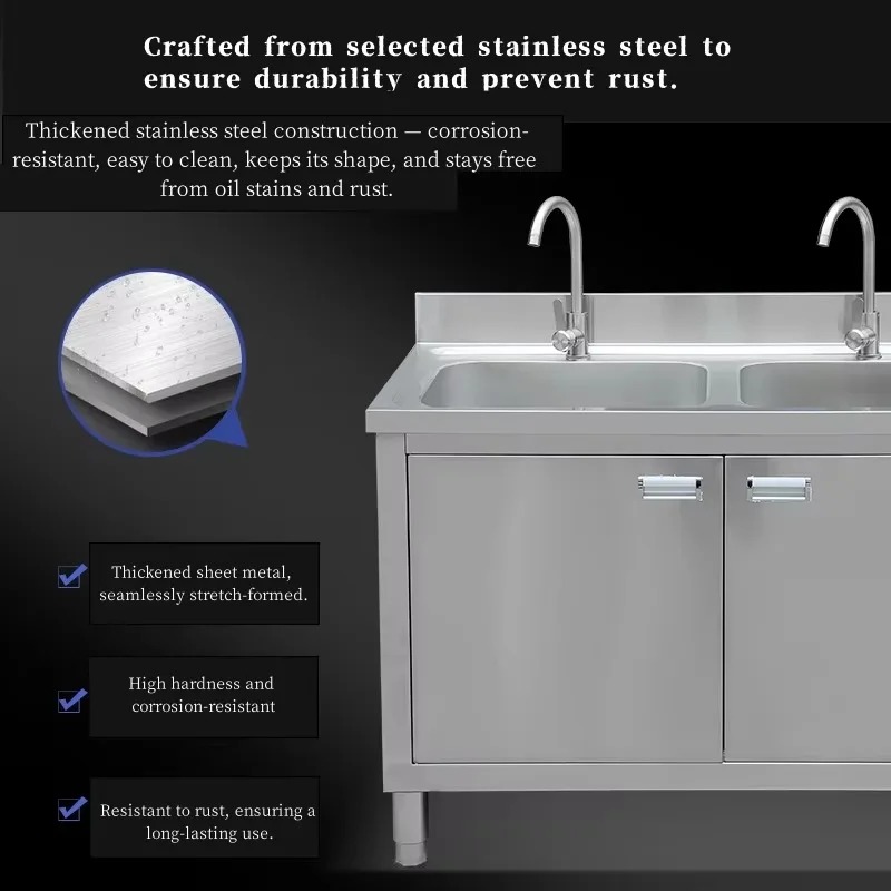 Commercial Stainless Steel Sin - Commercial Kitchen Double Sink 评论和价格