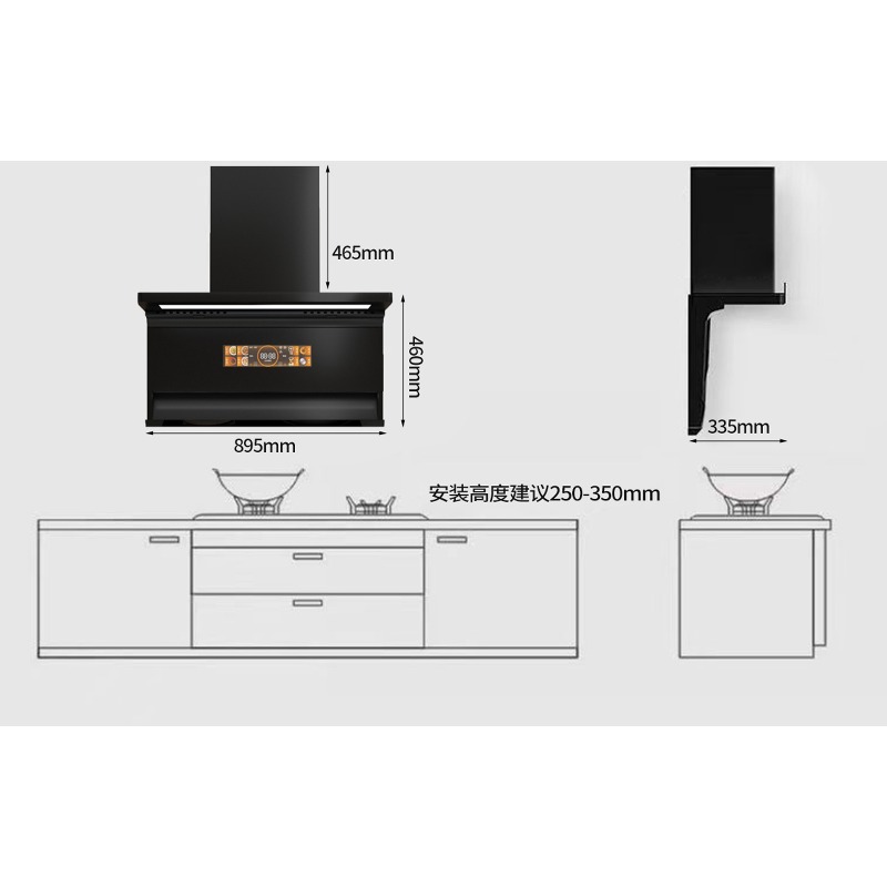 Range hood top side double suc - Commercial Kitchen Vent Hood 评论和价格