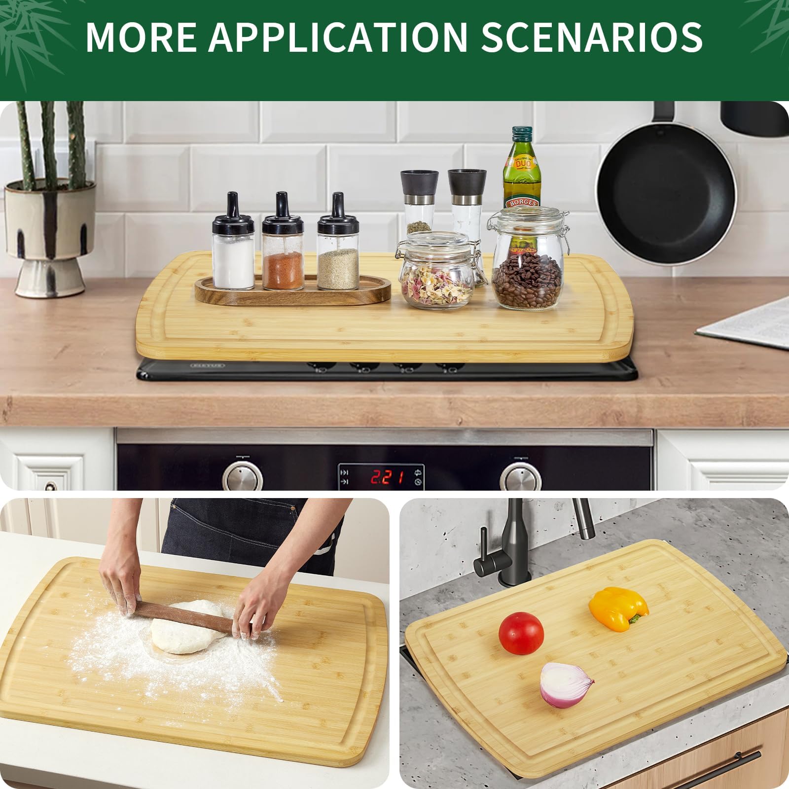 30x20 Inch Large Bamboo Cuttin - Commercial Kitchen Deep Cleaning 评论和价格