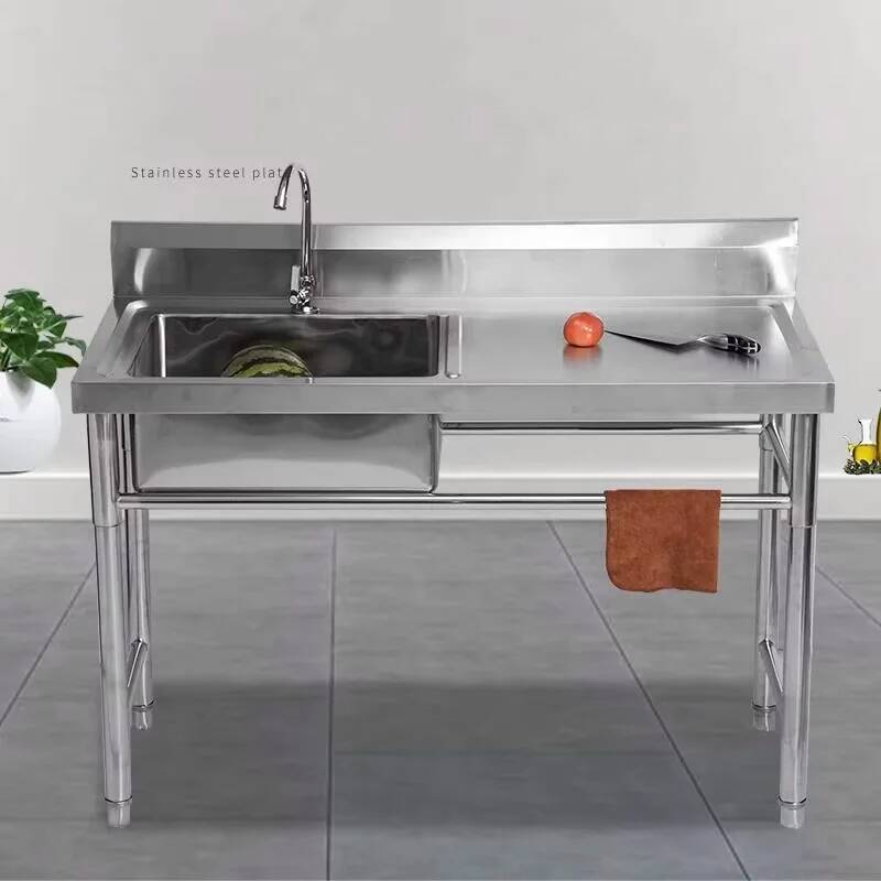 Basin Commercial Integrated St - Commercial Kitchen Double Sink 评论和价格
